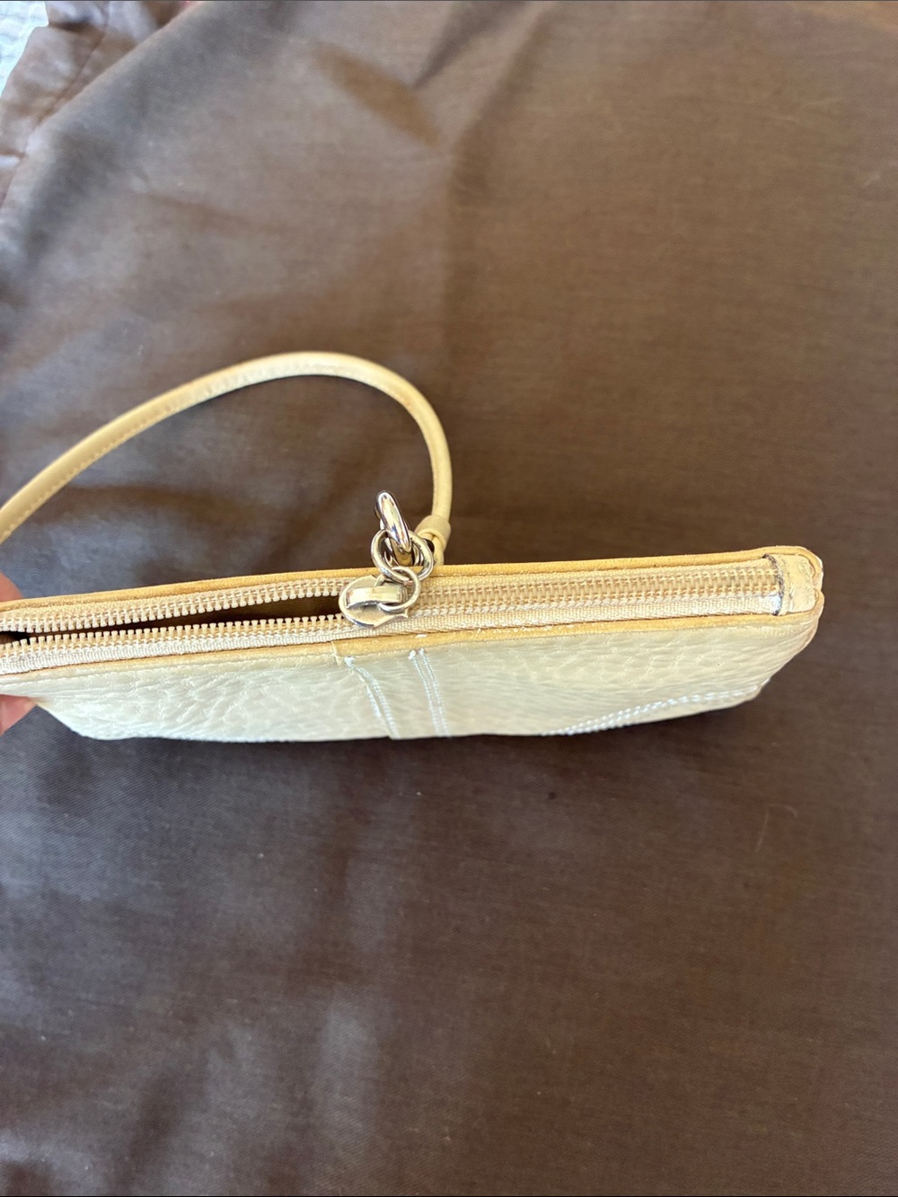 Coach Beige Leather Wristlet Clutch - Classic Neutral Women's - Picture 3 of 6